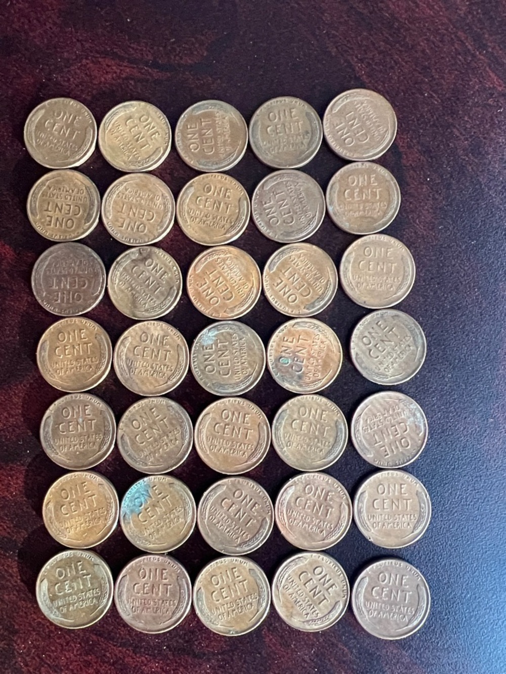 35 Vintage Wheat Penny Lot - Copper Coins